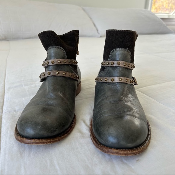 Alberto Fermani Suede and Keather Buckled Booties - Picture 2 of 12